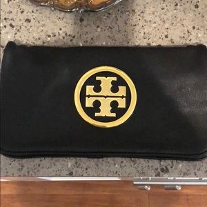 Tory Burch look a like black clutch with strap
